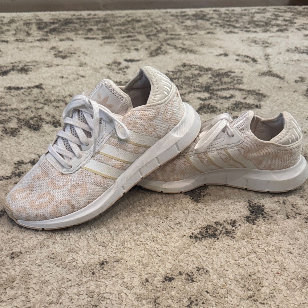 Adidas Women's White and Tan Sneakers